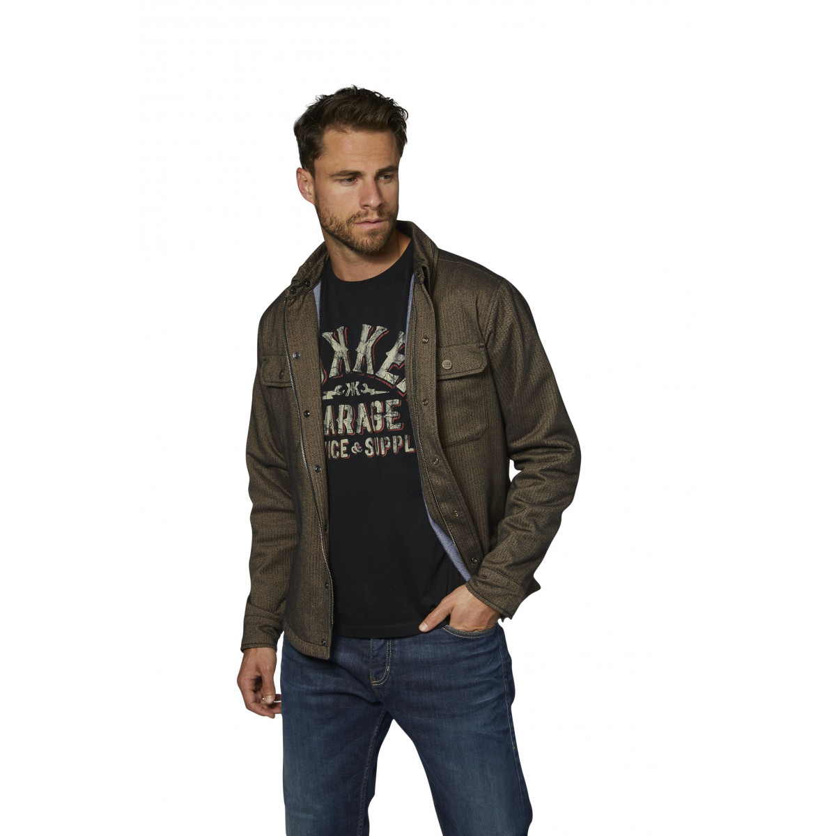 Rokker Boston Rider Shirt Brown Motorcycles